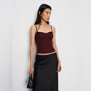 Reformation - Melanie Top in Wine - Size 4